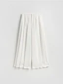 Spodnie damskie - Reserved - Plisowane spodnie - biały - miniaturka - grafika 1