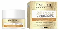 Kremy do twarzy - Eveline Cosmetics - 24K GOLD & CERAMIDES Deeply Nourishing Cream - Skoncentrowany krem głęboko odżywczy 70+ Dzień/Noc - 50 ml - miniaturka - grafika 1