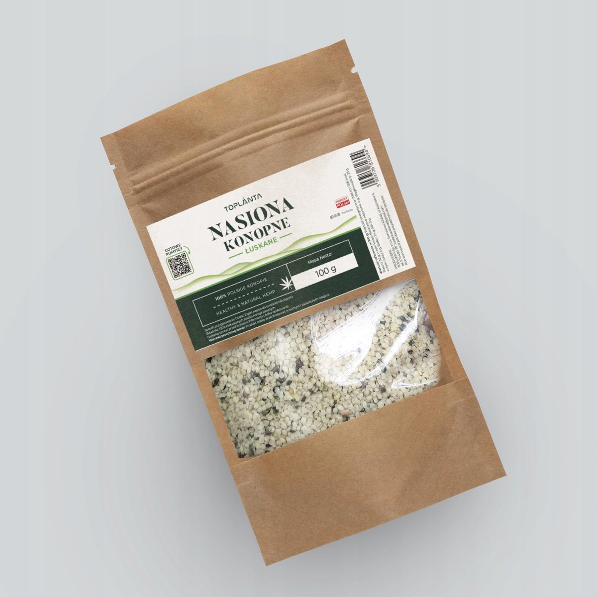 ŁUSKANE NASIONA KONOPI 100g Toplanta
