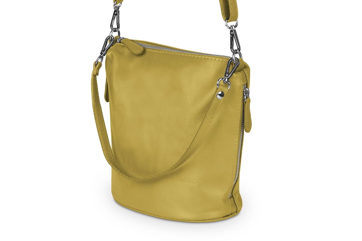 Torebka Listonoszka Skórzana Vera Pelle Miko Szafran