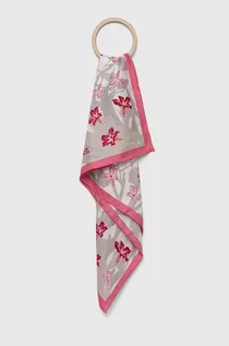 Apaszki i szaliki damskie - Furla chusta jedwabna kolor różowy wzorzysta - grafika 1