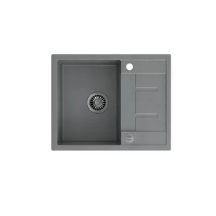 QUADRON MORGAN 116 szary metalik + odpływ stalowy (HB8210U5-BS) HB8210U5-BS - Zlewozmywaki - miniaturka - grafika 1