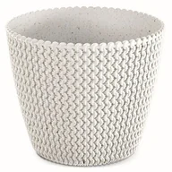 Donice - Doniczka PROSPERPLAST Splofy Eco Wood DSP260W-S449W 8L Biały - miniaturka - grafika 1