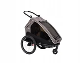 Przyczepki rowerowe - Przyczepka rowerowa dla dzieci XLC MONO S BS C09 2w1 wózek składana amortyzacja szara - miniaturka - grafika 1