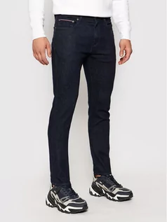 Spodnie męskie - TOMMY HILFIGER Jeansy Bleecker MW0MW15600 Granatowy Slim Fit - grafika 1