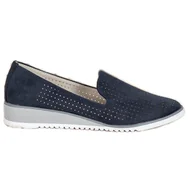 Mokasyny damskie - Goodin Lekkie Ażurowe Lordsy niebieskie - miniaturka - grafika 1