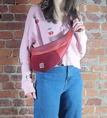 Nerki - Nerka Haru czerwona ekoskóra mix vegan - miniaturka - grafika 1