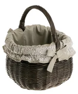 Torby i wózki na zakupy - Dekoracyjny Kosz Wiklinowy na Zakupy kosz na grzyby Obszyty 31x31 H25/40 cm - miniaturka - grafika 1