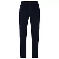 Spodenki męskie - BOSS Męskie spodnie chino zwężane z tkaniny Cavalry-Twill z elastycznej bawełny, Dark Blue404, 35W / 36L - miniaturka - grafika 1