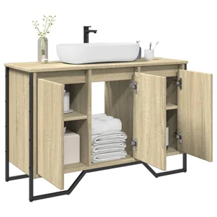 Szafka pod umywalkę, dąb sonoma, 91x35x60 cm Lumarko! - Szafki łazienkowe - miniaturka - grafika 1