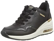 Trampki damskie - Skechers Damskie tenisówki Million Air, czarne, 3,5 UK - miniaturka - grafika 1