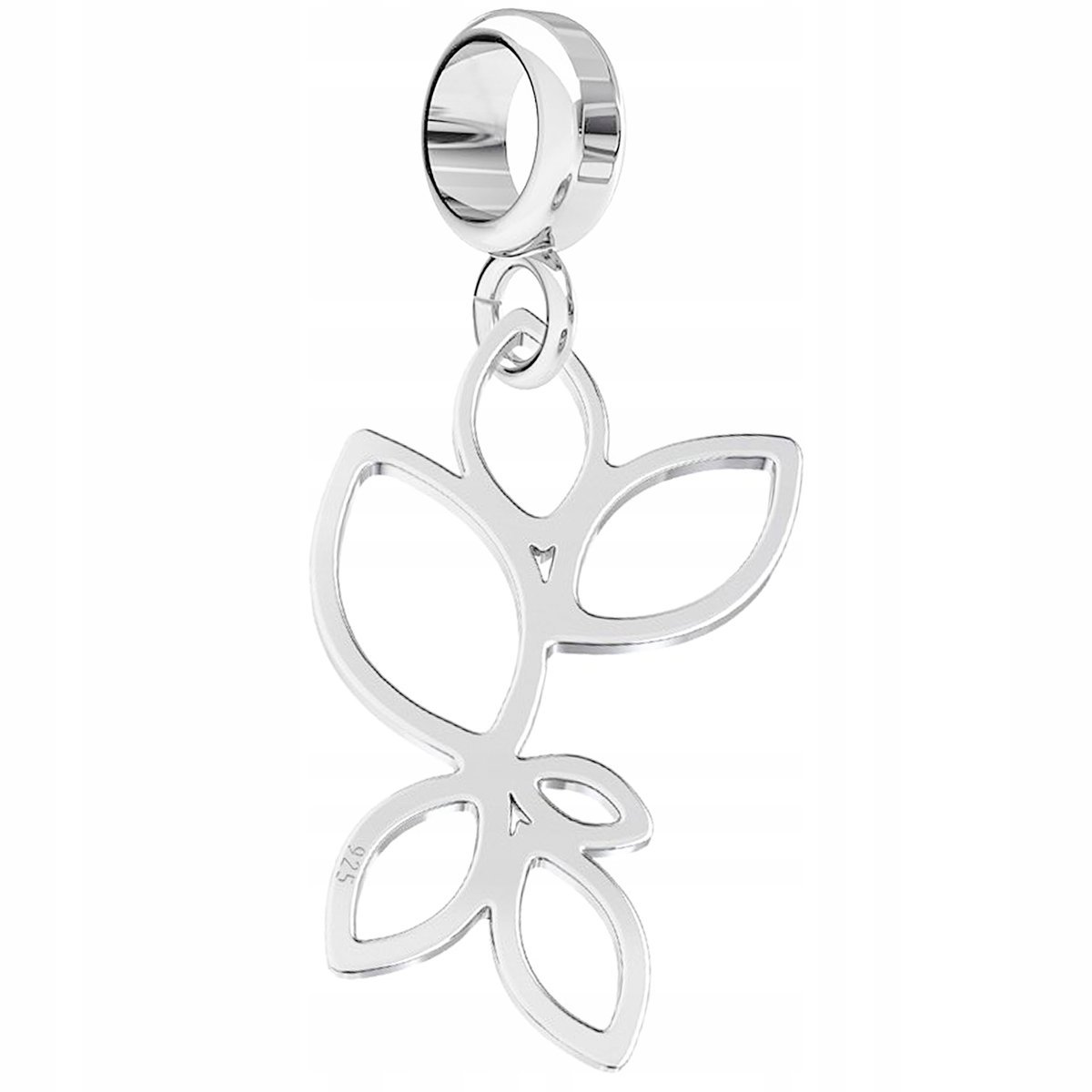 Charms Srebrny Ażurowe Liście z Ażurem Liśćmi Roślina Gałązka SREBRO 925