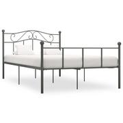 Łóżka - vidaXL Rama łóżka, szara, metalowa, 160 x 200 cm - miniaturka - grafika 1