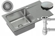 Zlewozmywaki - MYQ KARACHI 11 myGranit Plus + mySteel szare - miniaturka - grafika 1