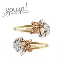 Souza! Spinki do włosów srebrno-złote księżyc i gwiazda Moon-Star 2 szt. - Zabawy w naśladowanie dorosłych - miniaturka - grafika 1