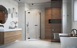 Radaway Essenza Black Pdd kabina 100x80cm szkło przejrzyste 1385003-54-01L/1385002-54-01R - Kabiny prysznicowe - miniaturka - grafika 4