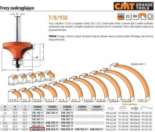 CMT FREZ ZAOKRĄGLAJĄCY Z ŁOŻYSKIEM HM R= 6,35 D=25,4 I=12,7 S=6... CMT738.254.11 - Frezy - miniaturka - grafika 1