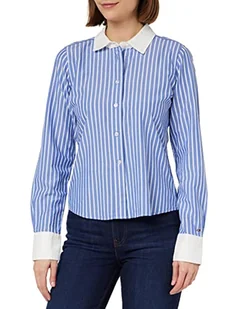 Tommy Hilfiger Damska koszulka Prep STP Regular Ls Casual, Przygotowa koszula w paski/niebieska biała, 64 - Koszulki i topy damskie - miniaturka - grafika 1