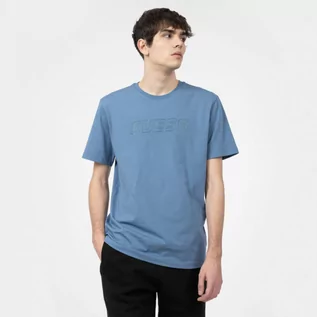 Koszulki sportowe męskie - Męski t-shirt z nadrukiem GUESS ALGERNON SS - niebieski - grafika 1