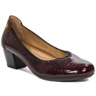 Czółenka - Czółenka damskie Maciejka skórzane Bordowy Gad Lakier-41 - miniaturka - grafika 1