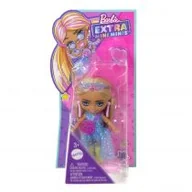 Lalki dla dziewczynek - Barbie Extra Mini Minis Lalka Niebieska sukienka z trenem HNR61 Mattel - miniaturka - grafika 1
