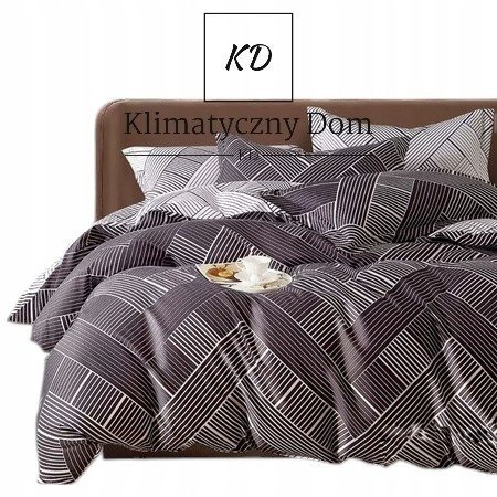 Komplet Pościeli Dwustronnej 100% Bawełniana 180x200 Paski