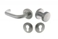 Klamki - Klamko-gałka PURE 8100/3020/6501 6612PZ stal nierdzewna lewa trzp. 8 mm, z tarczką okrągłą na wkładkę - miniaturka - grafika 1