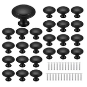 Zawiasy, okucia i inne akcesoria - Uchwyt - stal nierdzewna - do szafek, mebli, garderób -25 sztuk - 30 mm - czarny - miniaturka - grafika 1