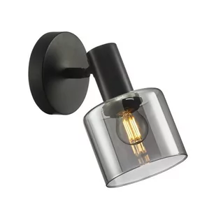 Santia kinkiet 1-punktowy czarny/dymiona WL-65342-1 BK+SG - Lampy ścienne - miniaturka - grafika 1
