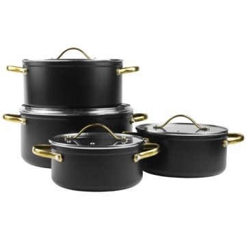 Komplet 4 garnków aluminiowych Hanys 1,9L 2,7L 4,7L 7,5L Non-stick