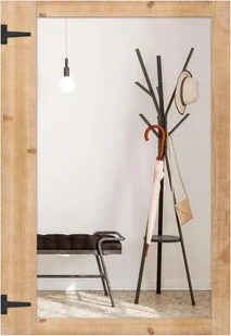 Lustro ścienne do zawieszenia, 97 x 67 cm, duże lustro wiszące z drewnianą ramą, prostokątne lustro drewniane do sypialni, salonu, naturalne - Lustra Lustro ścienne do zawieszenia, 97 x 67 cm, duże lustro wiszące z drewnianą ramą, prostokątne lustro drewniane do sypialni, salonu, naturalne - Lustra - miniaturka - grafika 1