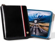 Portfele - Peterson portfel skórzany PTN 340P-01-1336 Black - miniaturka - grafika 1