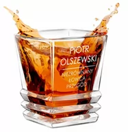 Szklanki - Szklanka do whisky geometric z grawerem dla podróżnika myśliwego - miniaturka - grafika 1