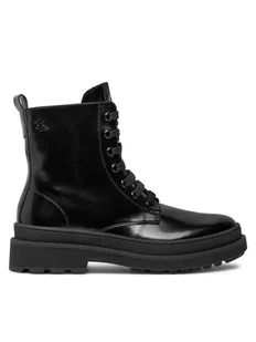 Calvin Klein Jeans Trapery Lace-Up Bootie V4A5-81031-1453 S Czarny - Buty dla dziewczynek - miniaturka - grafika 1