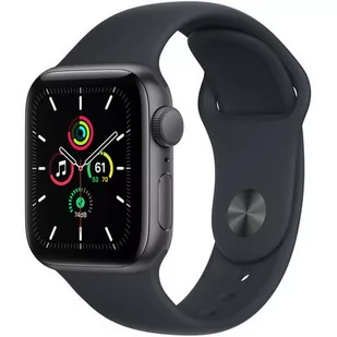 Apple Watch SE GPS 40mm Space Grey Alu Black Sport MKQ13WB/A Czarny - Smartwatch - miniaturka - grafika 1