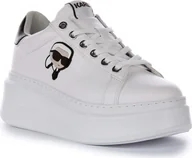 Sneakersy damskie - Karl Lagerfeld Anakapri NFT Lo Damskie W Białe Czarne Skórzane Sneakersy - 4 Wielka Brya - 37 EU - 6 US / Biały czarny - miniaturka - grafika 1