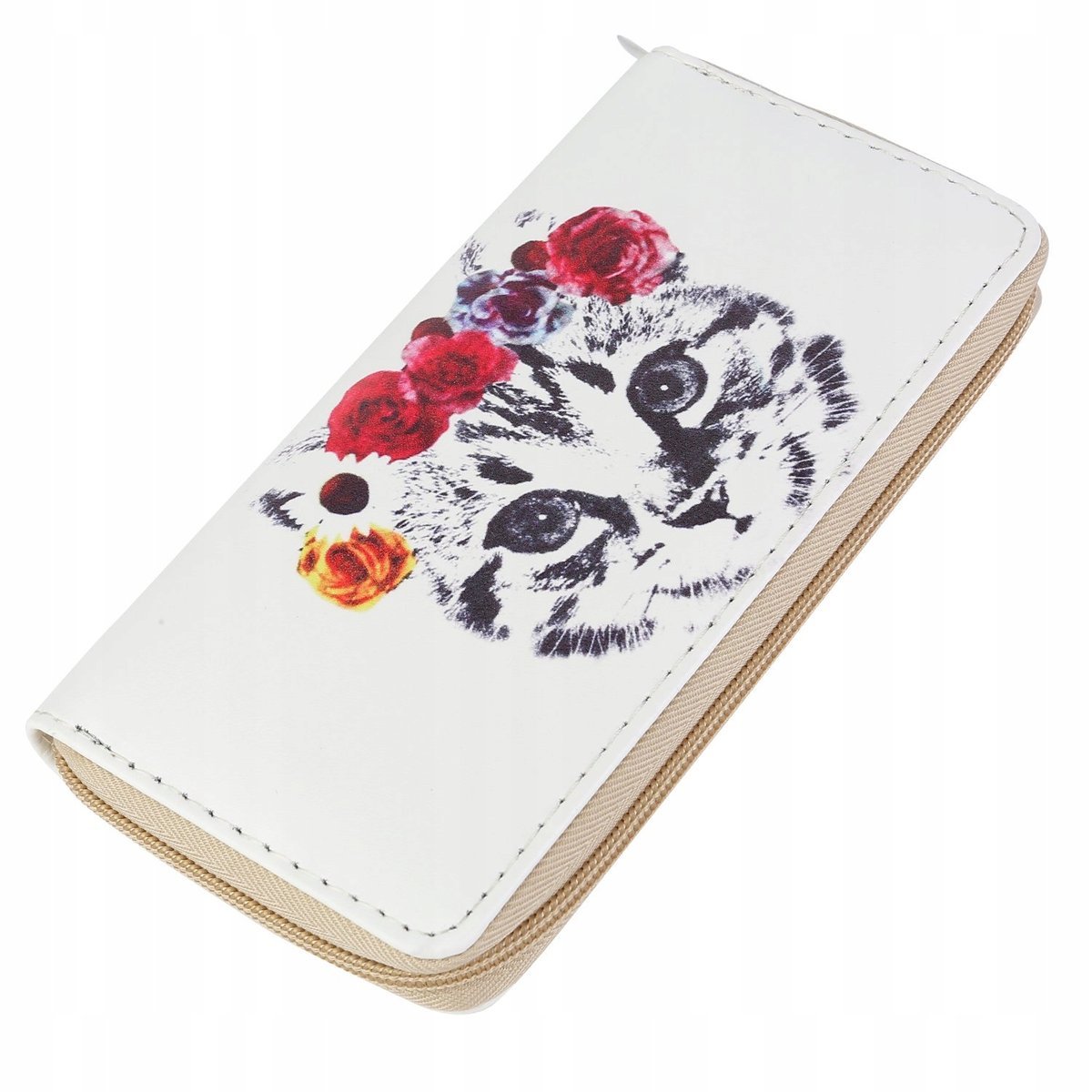 DONDON Portfel Damski Dziecięcy Kot z Kwiatowym Wiankiem
