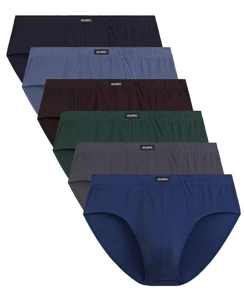 Męskie klasyczne slipy z bawełny ATLANTIC 6SMP-001 KOLORY 6-PACK rozmiar L
