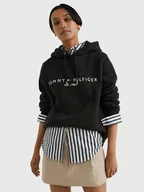Bluzy damskie - Bluza z kapturem damska Tommy Hilfiger WW0WW31998 XS Czarna (8720114744615) - miniaturka - grafika 1