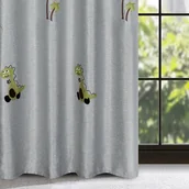 Firany i zasłony dla dzieci - Zasłona dziecięca DINO z haftem z dinozaurami 140 X 250 cm - miniaturka - grafika 1