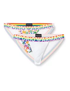 Emporio Armani Męski pasek poślizgowy, Ea Rainbow Col/White, XL - Paski - miniaturka - grafika 1