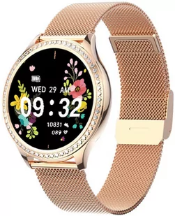 Hagen HC74.115.1415.5310-SET HC74 różowe złoto + beżowy pasek - Smartwatch - miniaturka - grafika 1