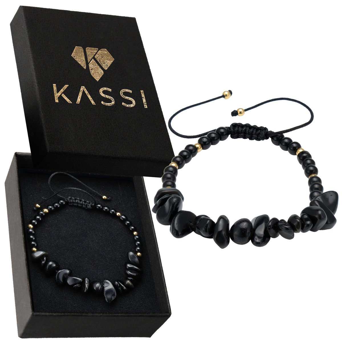 Bransoletka z czarnym obsydianem kamień ochronny biżuteria z kamieni