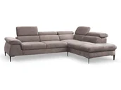 Narożniki - Kanapa narożna rozkładana z tkaniny taupe SEPINA PASCAL MORABITO - Narożnik prawostronny - miniaturka - grafika 1