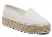 Espadryle damskie - Tommy Jeans Espadryle Damskie Białe Wsuwane z Logo 39 3f9g5* 39 3_9 - miniaturka - grafika 1