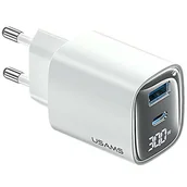 Ładowarki do telefonów - USAMS Ład. siec. CC229 30W GaN USB-C/USB-A Fast Charging XC Series biały/white CC229TC02 - miniaturka - grafika 1