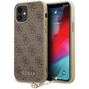 Guess 4G Charms Collection - Etui na iPhone 12 mini brązowy GUHCP12SGF4GBR - Etui i futerały do telefonów - miniaturka - grafika 1