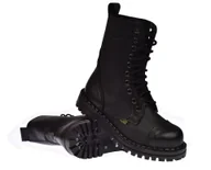 Botki męskie - Duże rozmiary glany wysokie czarne skórzane oryginalne polskie workery 976 roz. 49 - miniaturka - grafika 1