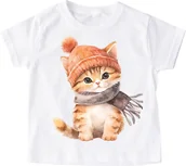 Koszulki dla dziewczynek - Koszulka dla dziewczynki z kotem kot62 - miniaturka - grafika 1