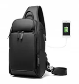 Torby na laptopy - Plecak na jedno ramię laptop tablet USB (I305) - miniaturka - grafika 1